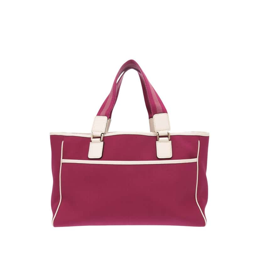 Gucci Canvas Web Tote Pink Very good condition - Back View
