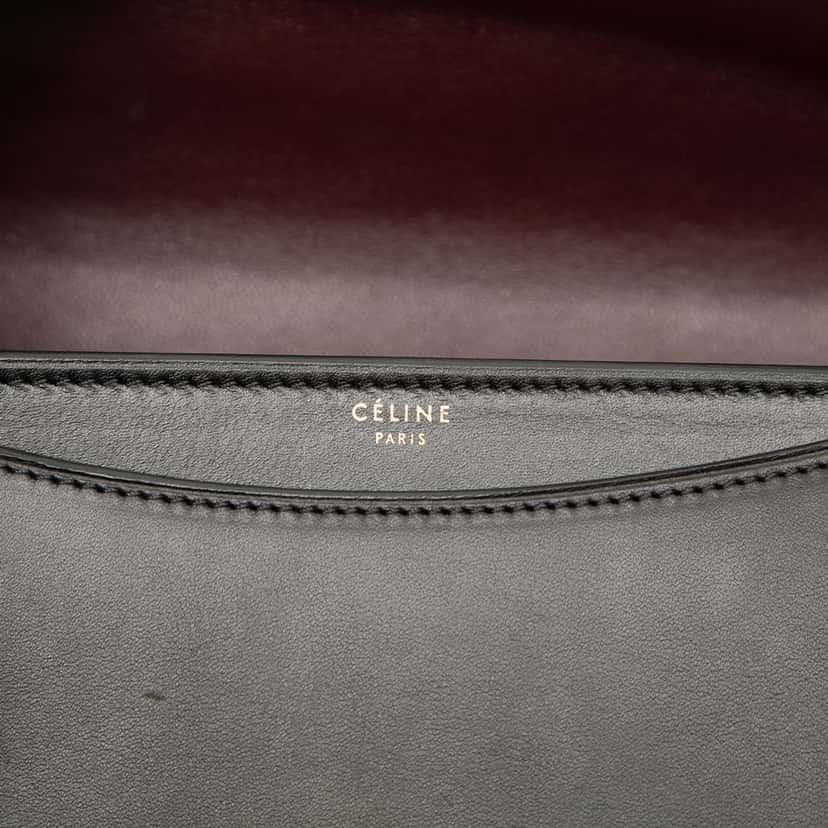 Celine Small Leather Case Chain Flap Black Leather Very good condition - Box View