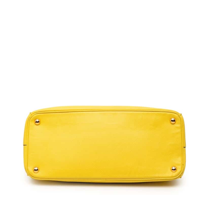 Prada Medium Saffiano Lux Galleria Double Zip Satchel Yellow Leather Very good condition - Inside View