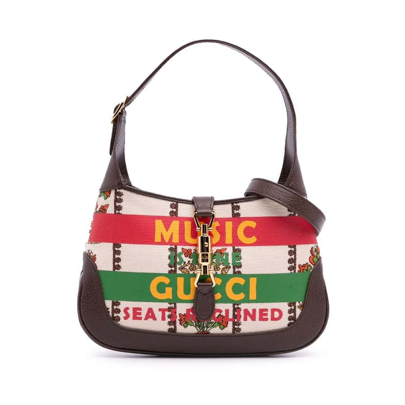 Gucci Small Canvas 100 Centennial Music Jackie 1961 Crossbody Brown Very good condition - Front View