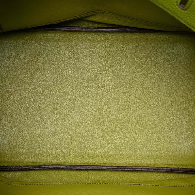 Hermès Clemence Birkin Retourne 35 Green Leather Very good condition - Model View
