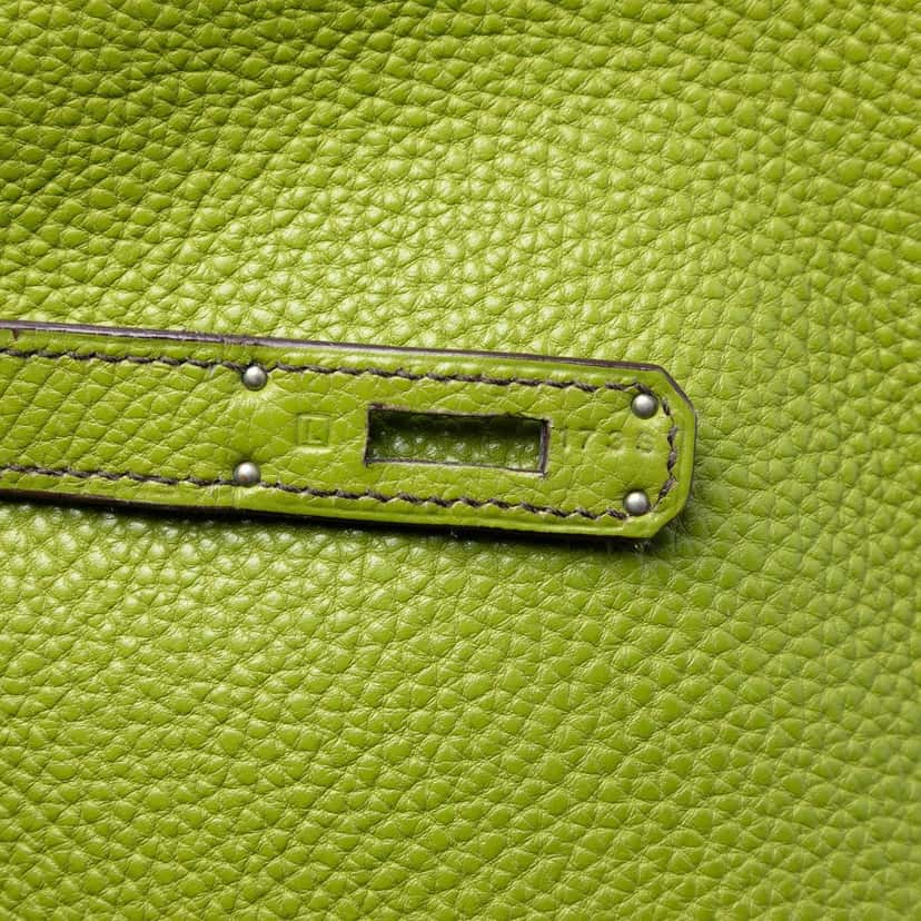 Hermès Clemence Birkin Retourne 35 Green Leather Very good condition - Box View