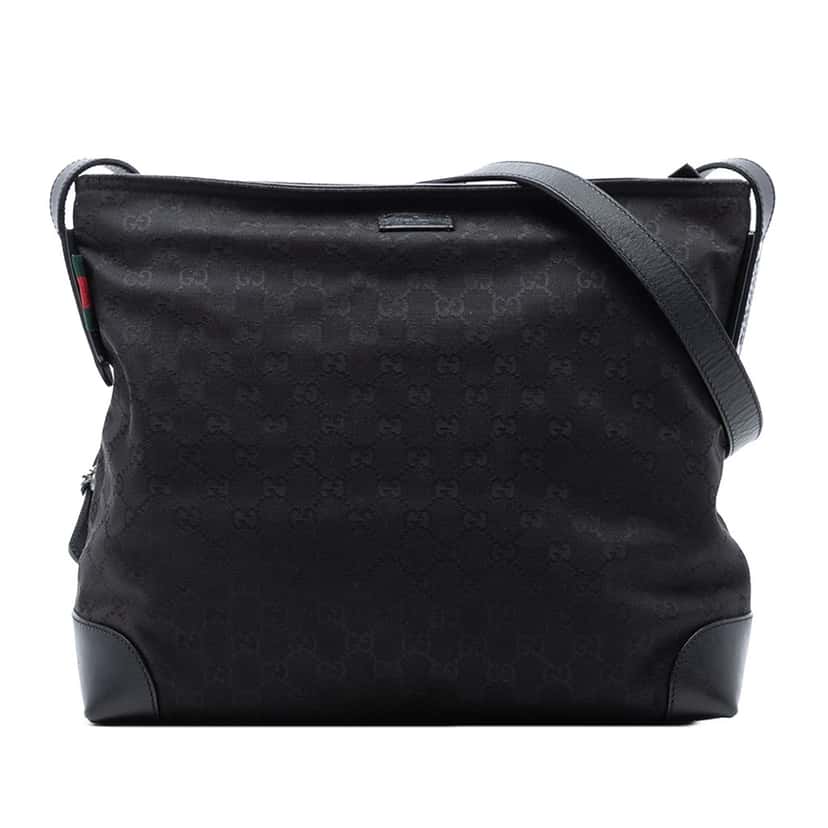 Gucci GG Canvas Web Crossbody Black Very good condition - Front View