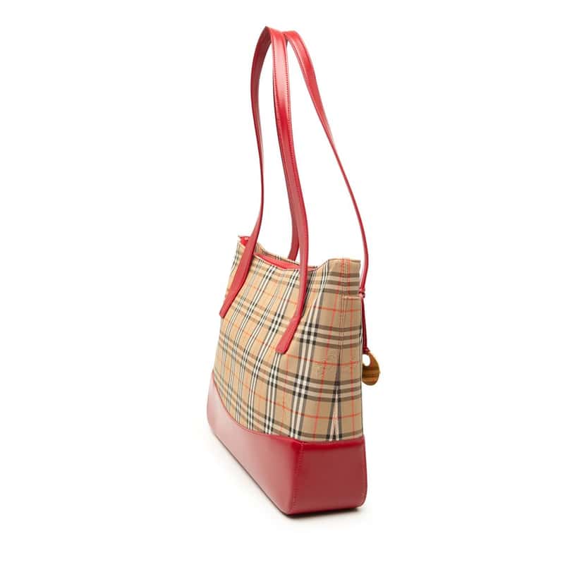 Burberry Haymarket Check Canvas Tote Beige Very good condition - Back View