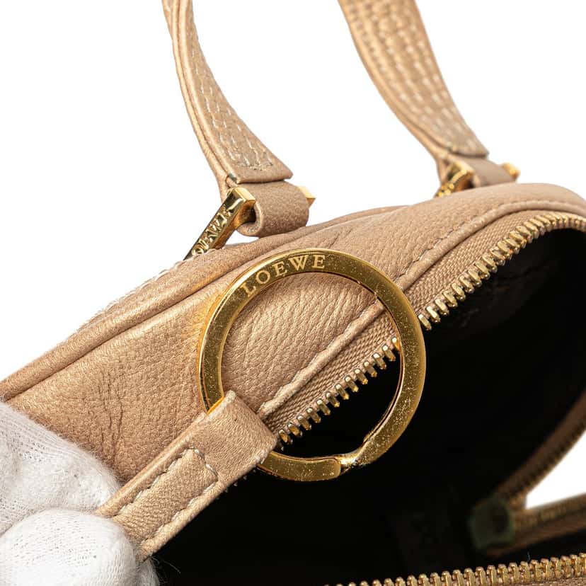Loewe Micro Metallic Leather Amazona Satchel Gold Leather Very good condition - Box View