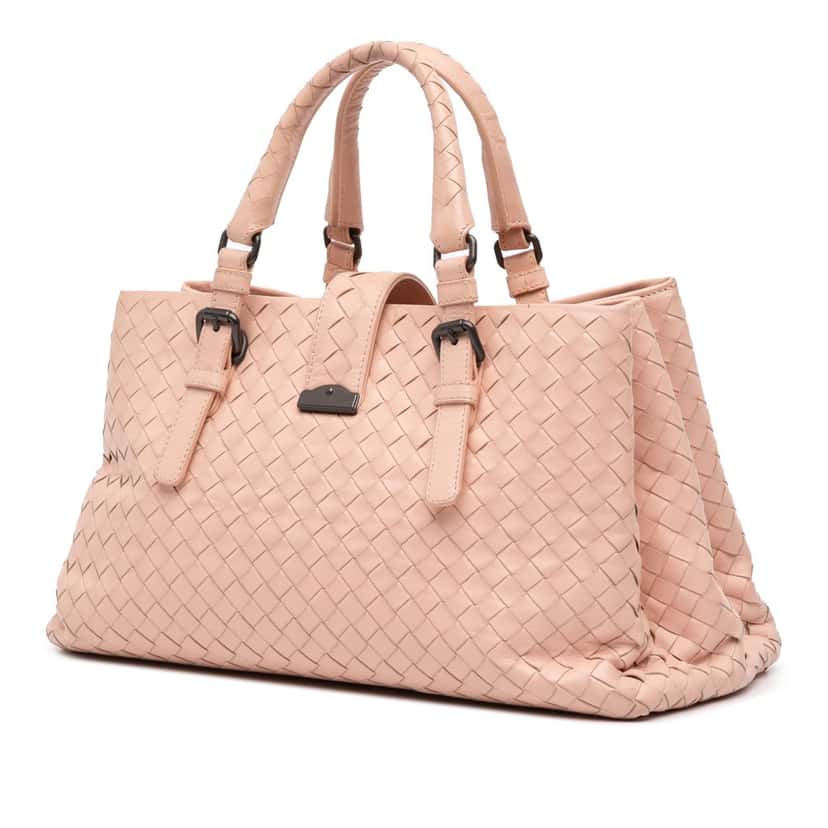 Bottega Veneta Small Nappa Intrecciato Roma Satchel Beige Leather Very good condition - Back View
