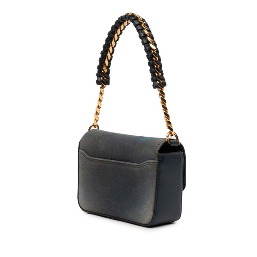 Givenchy Chito Small 4G Graffiti Effect Canvas and Leather Satchel Blue Very good condition - Back View