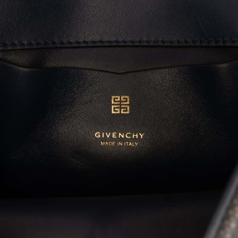 Givenchy Chito Small 4G Graffiti Effect Canvas and Leather Satchel Blue Very good condition - Box View