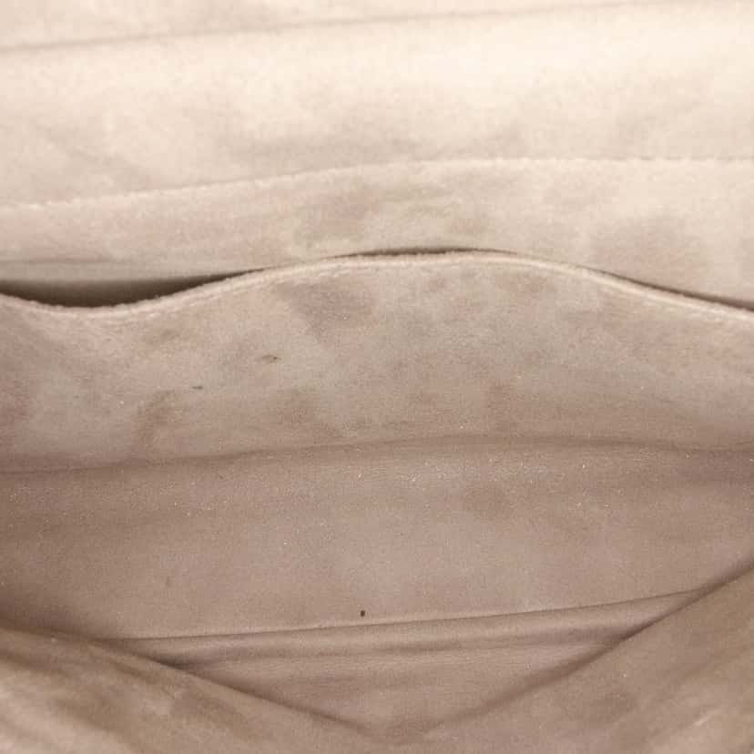 Fendi Zucca Shearling Double F Baguette Satchel Beige Very good condition - Box View