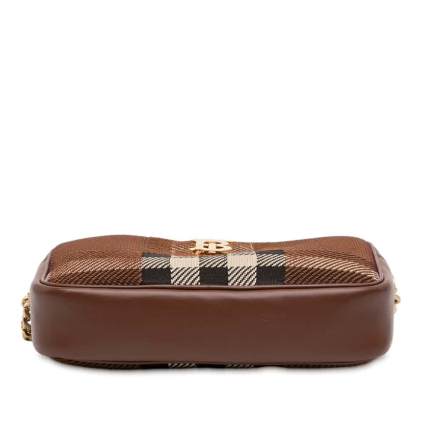 Burberry Small Knitted Check Lola Camera Bag Brown Very good condition - Inside View