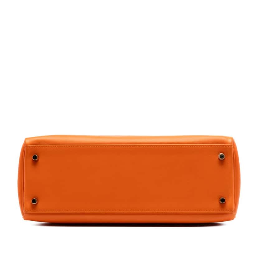 Hermès Gulliver Kelly Retourne 32 Orange Leather Very good condition - Inside View