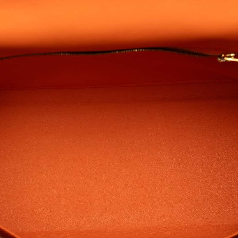 Hermès Gulliver Kelly Retourne 32 Orange Leather Very good condition - Model View