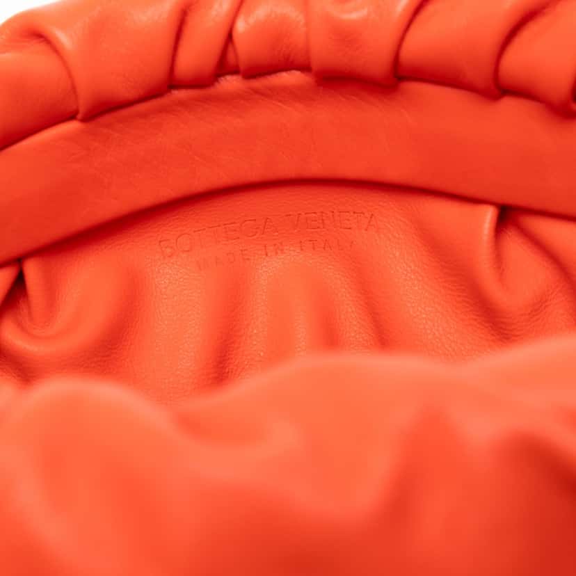 Bottega Veneta Lambskin Chain Pouch Orange Leather Very good condition - Box View