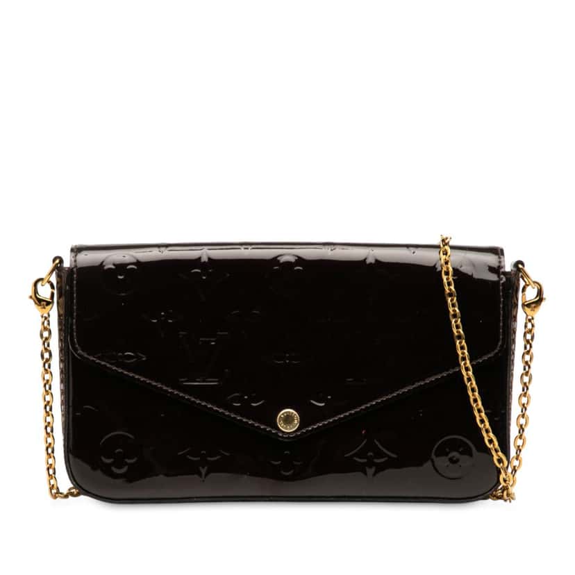 Louis Vuitton Monogram Vernis Pochette Felicie Purple Leather Very good condition - Front View