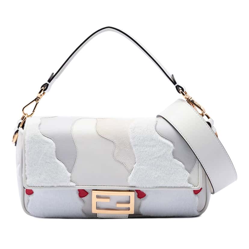 Fendi Nappa and Mink Fur Faces Baguette Satchel Other Leather Very good condition - Front View