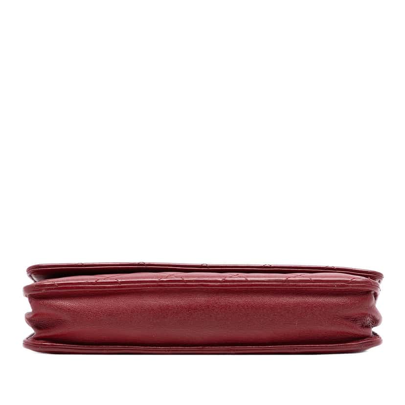 Chanel CC Quilted Lambskin Wallet on Chain Red Leather Very good condition - Inside View