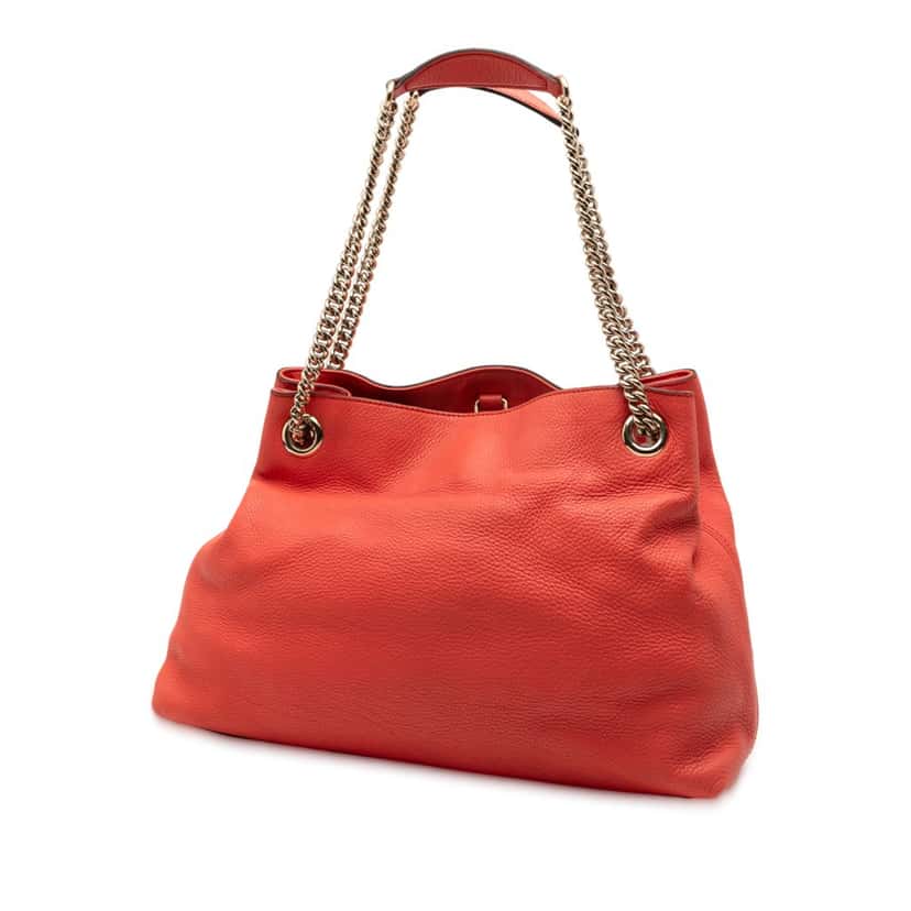 Gucci Medium Calfskin Soho Chain Tote Orange Leather Very good condition - Back View