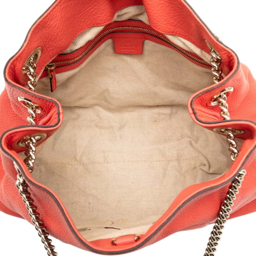 Gucci Medium Calfskin Soho Chain Tote Orange Leather Very good condition - Model View
