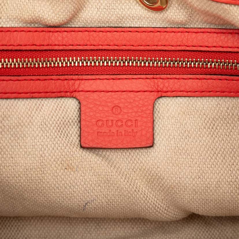 Gucci Medium Calfskin Soho Chain Tote Orange Leather Very good condition - Box View