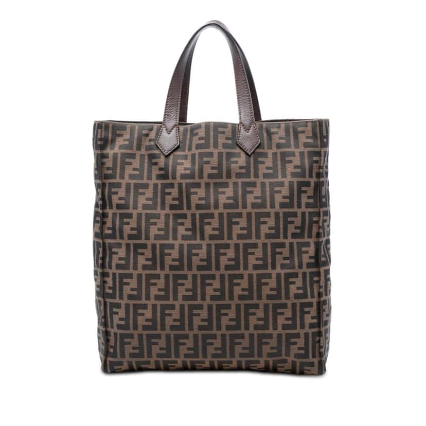 Fendi Zucca Canvas Vertical Shopping Tote Brown Very good condition - Front View
