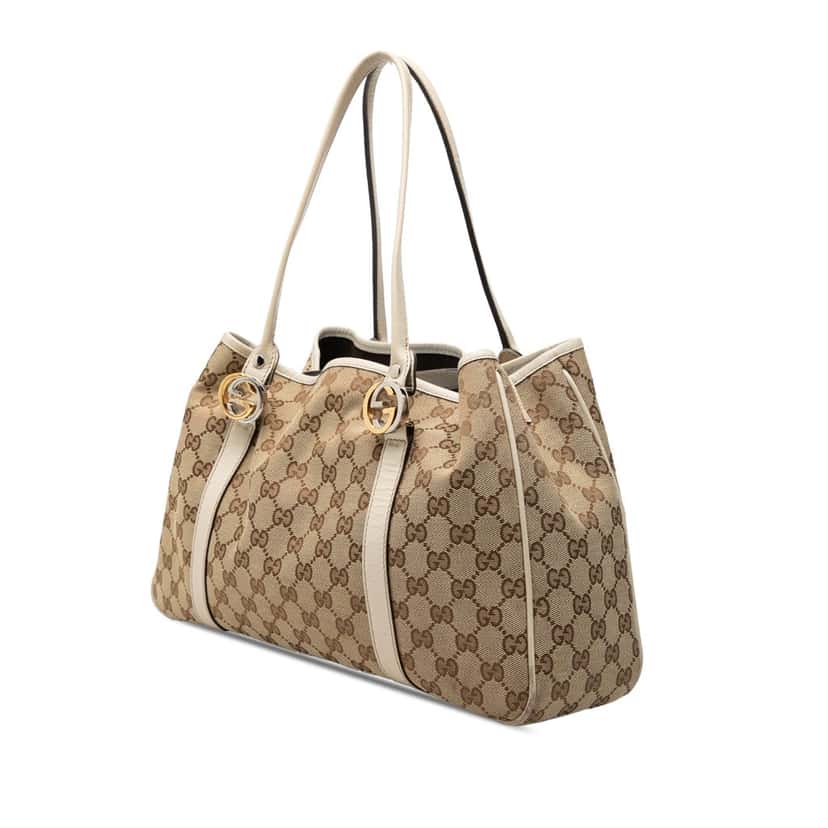 Gucci GG Canvas Twins Tote Beige Very good condition - Back View