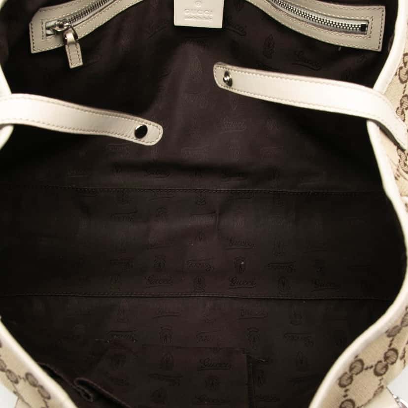 Gucci GG Canvas Twins Tote Beige Very good condition - Model View
