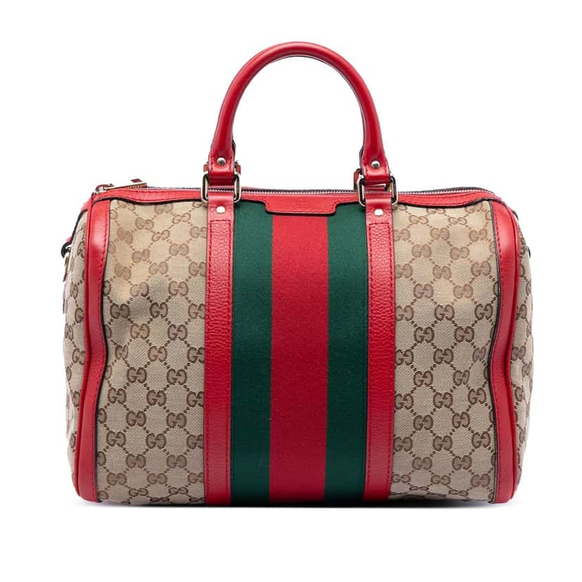Gucci Medium GG Canvas Web Joy Boston Bag Beige Very good condition - Front View