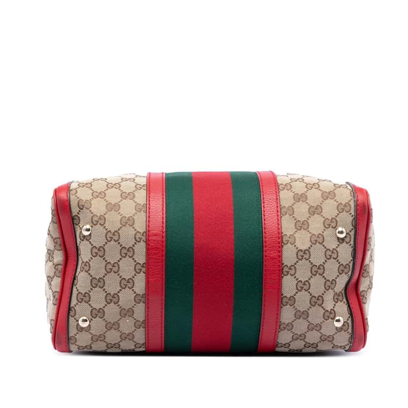 Gucci Medium GG Canvas Web Joy Boston Bag Beige Very good condition - Inside View
