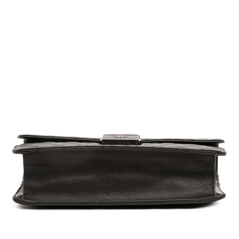 Chanel Medium Quilted Goatskin CC University Flap Black Leather Very good condition - Inside View