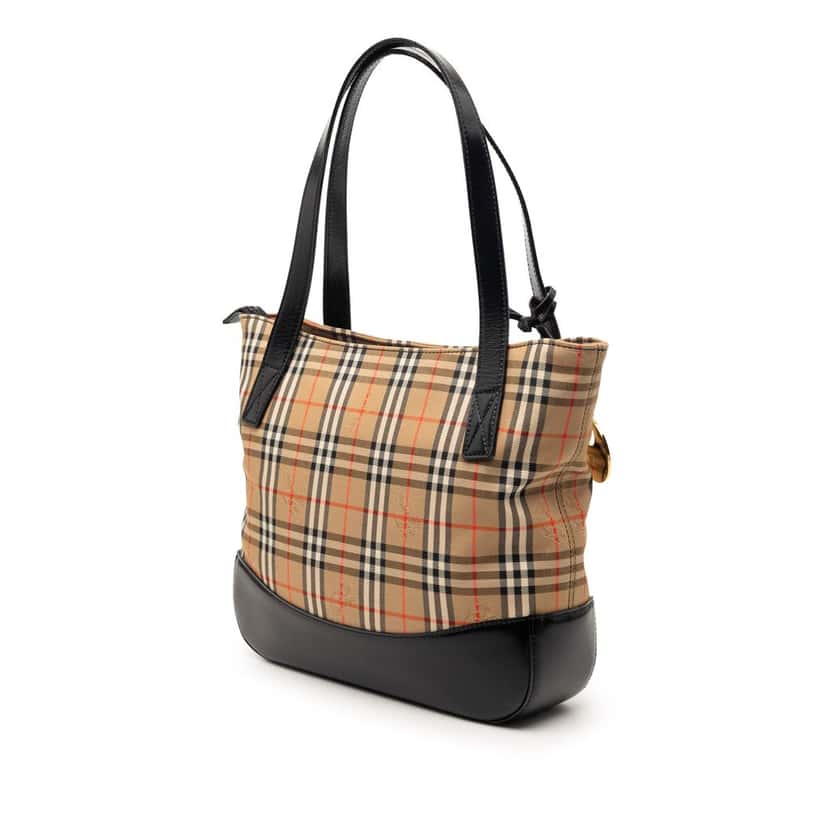 Burberry Haymarket Check Canvas Tote Beige Very good condition - Back View