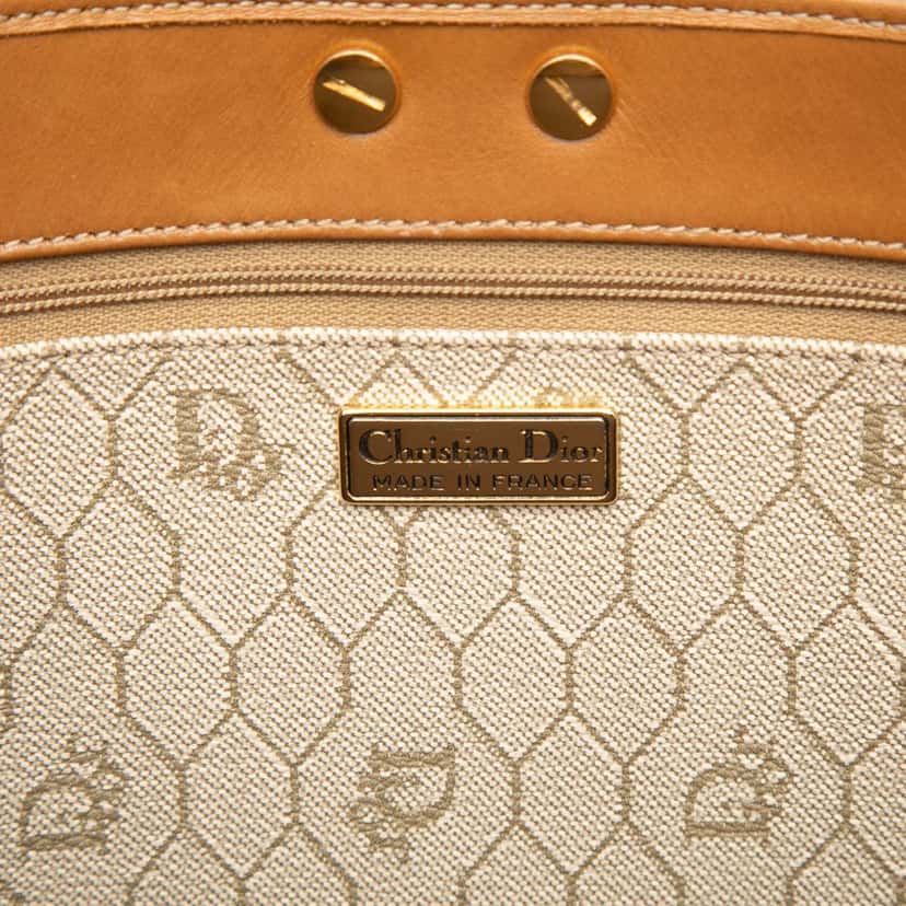 Dior Honeycomb Coated Canvas Shoulder Bag Beige Very good condition - Box View