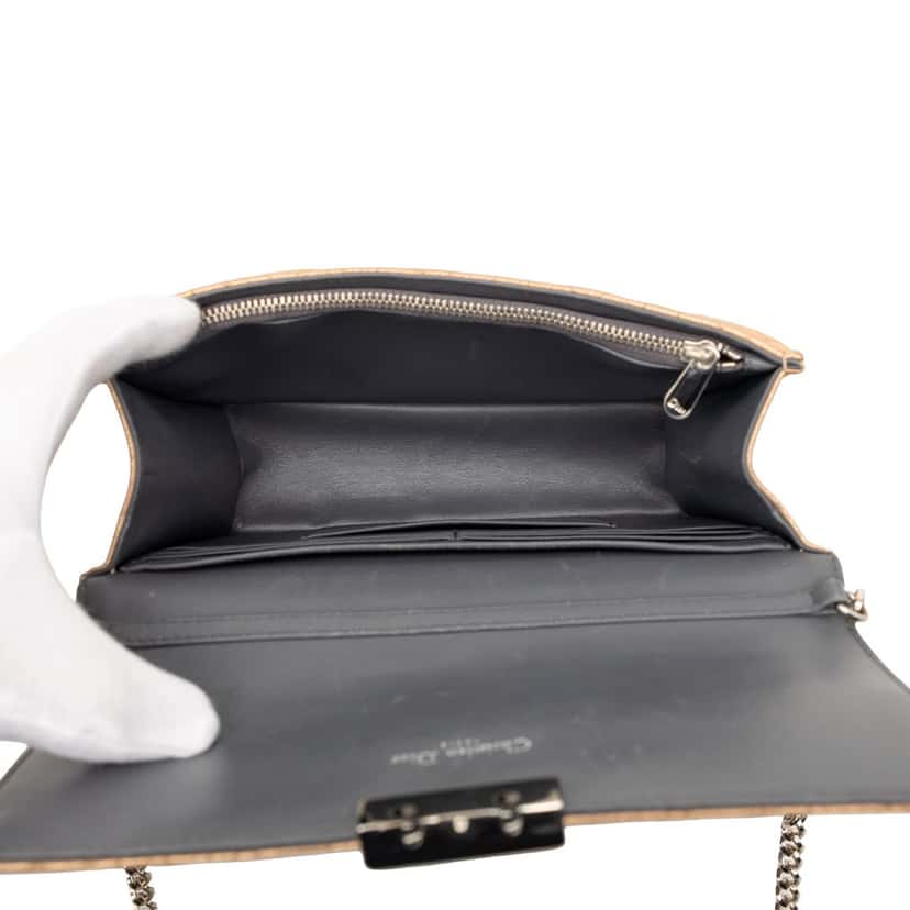 Dior Metallic Lambskin Cannage Miss Dior Promenade Crossbody Gold Leather Very good condition - Model View