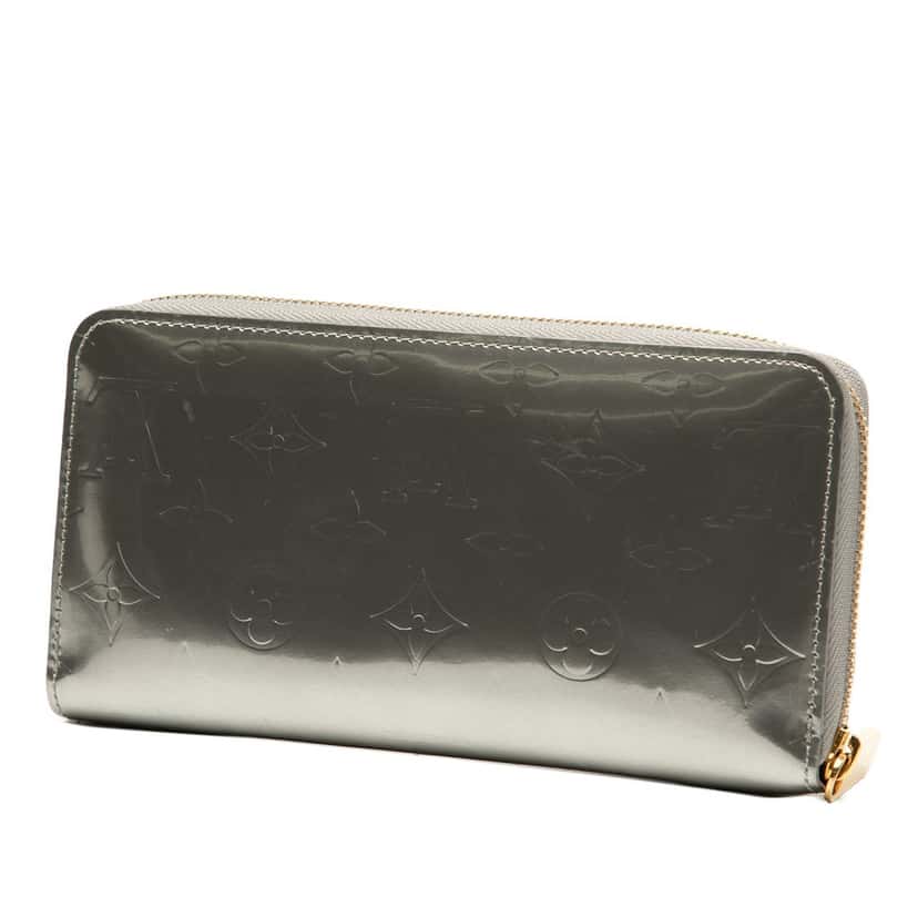 Louis Vuitton Monogram Vernis Zippy Long Wallet Silver Leather Very good condition - Back View