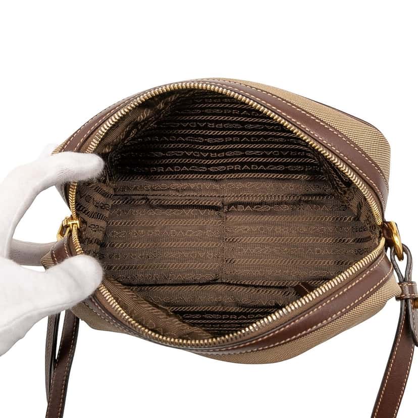 Prada Canvas Canapa Logo Crossbody Beige Very good condition - Model View