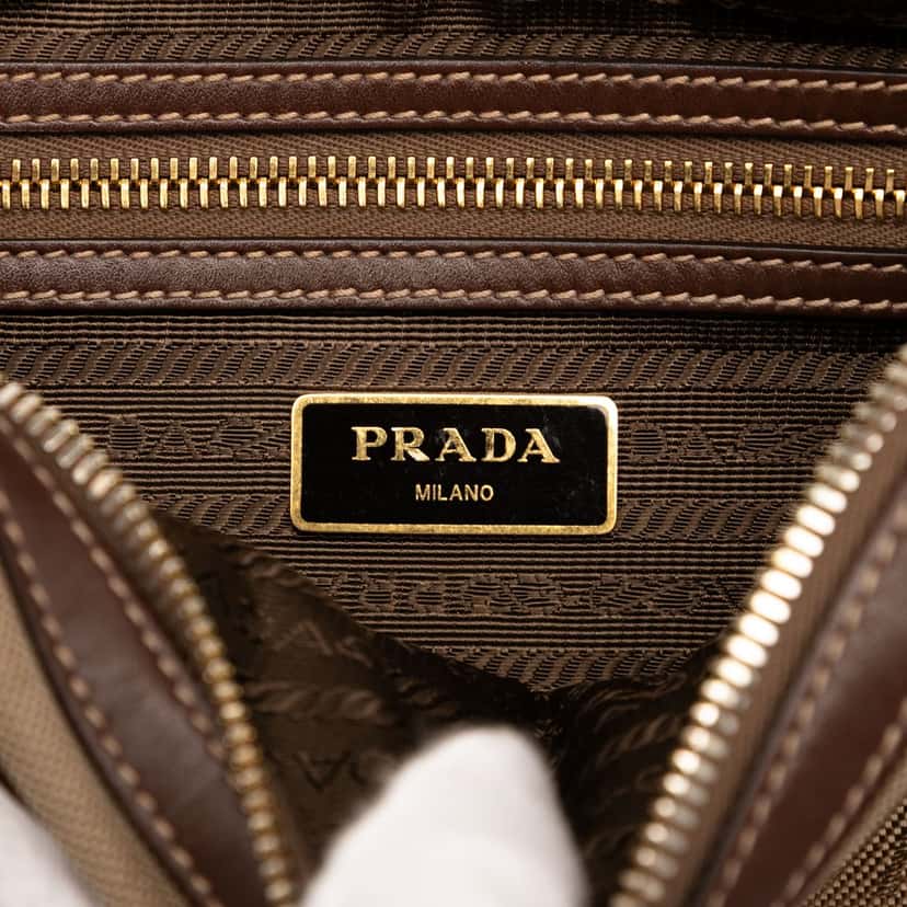 Prada Canvas Canapa Logo Crossbody Beige Very good condition - Box View