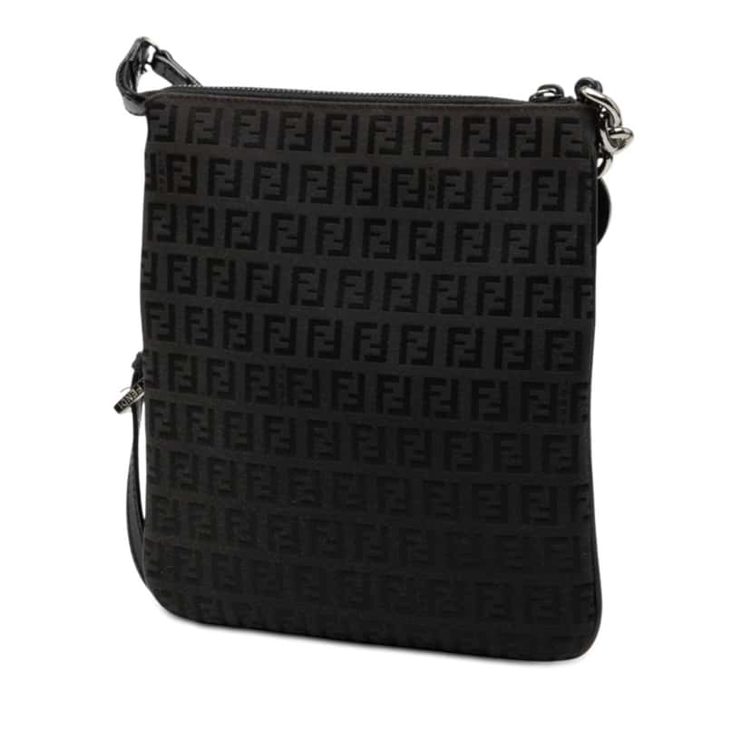 Fendi Zucchino Canvas Crossbody Black Very good condition - Back View