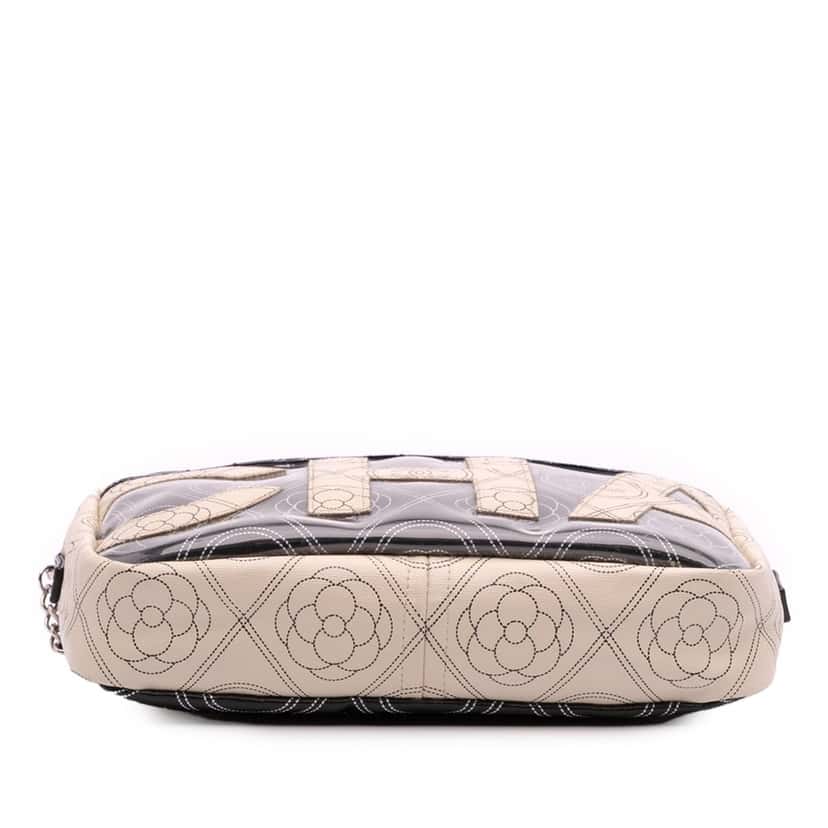 Chanel Coated Canvas Camellia Logo Camera Bag Black Very good condition - Inside View