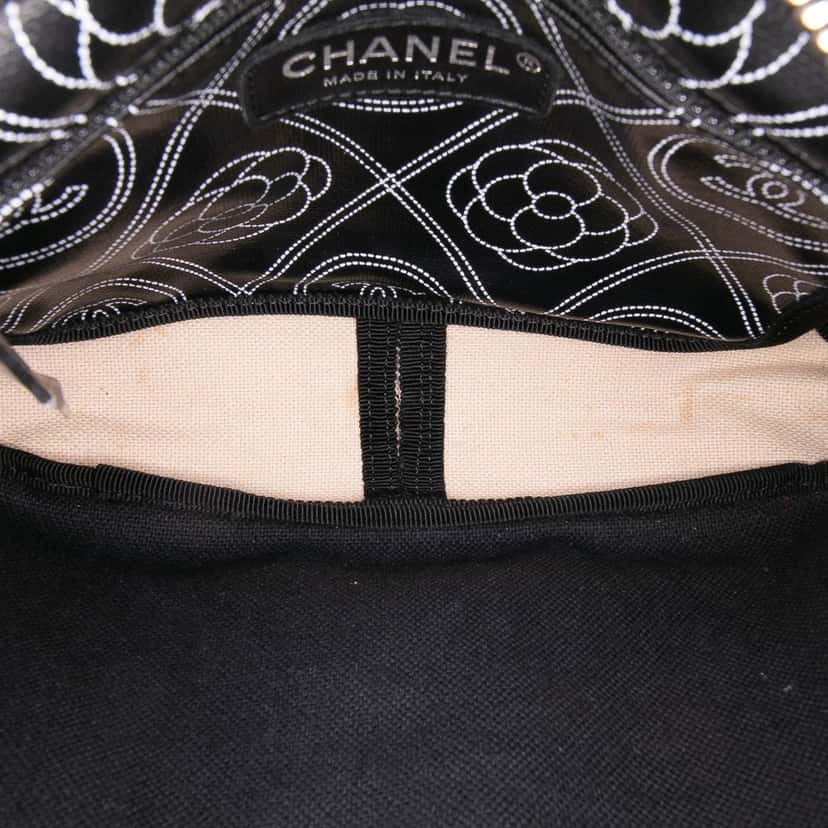 Chanel Coated Canvas Camellia Logo Camera Bag Black Very good condition - Box View