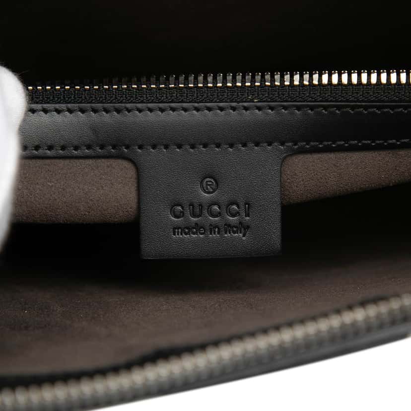 Gucci Guccissima Zip Messenger Bag Black Leather Very good condition - Box View
