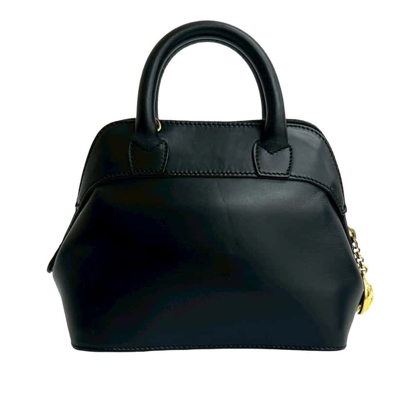 Ferragamo Mini Studded Leather Satchel Black Leather Very good condition - Back View