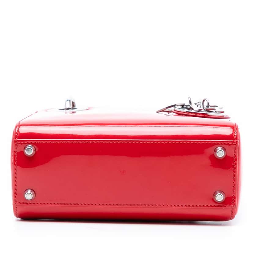 Dior Mini Patent Lady Dior Red Leather Very good condition - Inside View