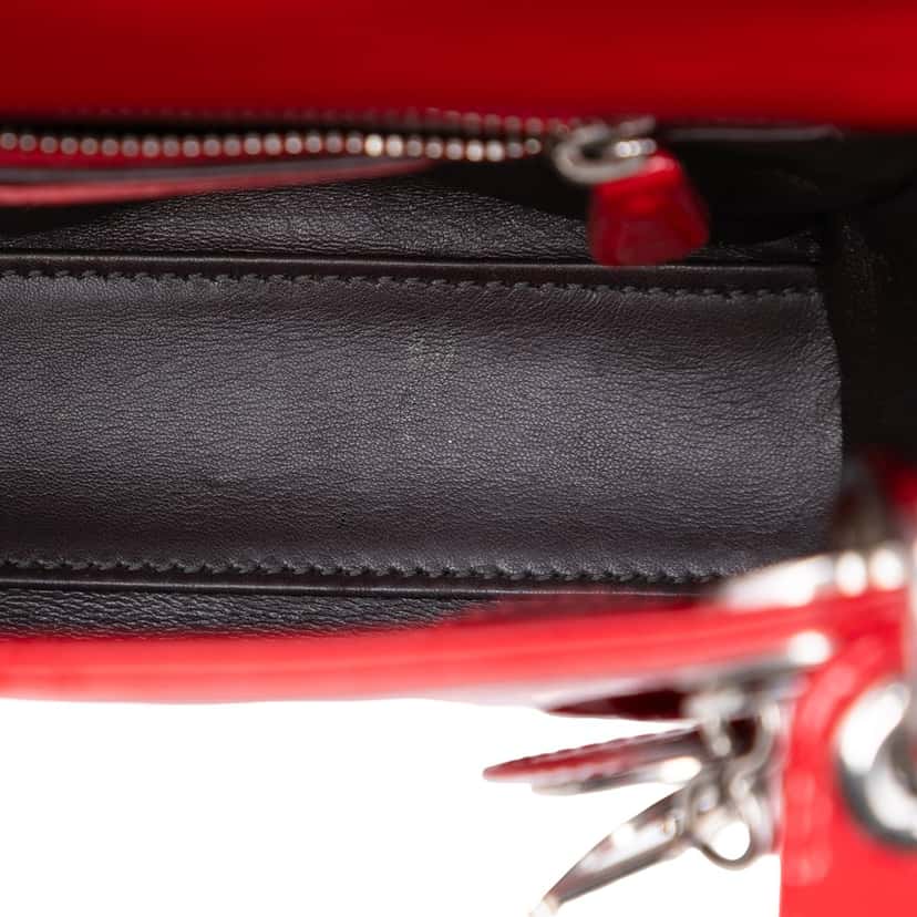 Dior Mini Patent Lady Dior Red Leather Very good condition - Model View