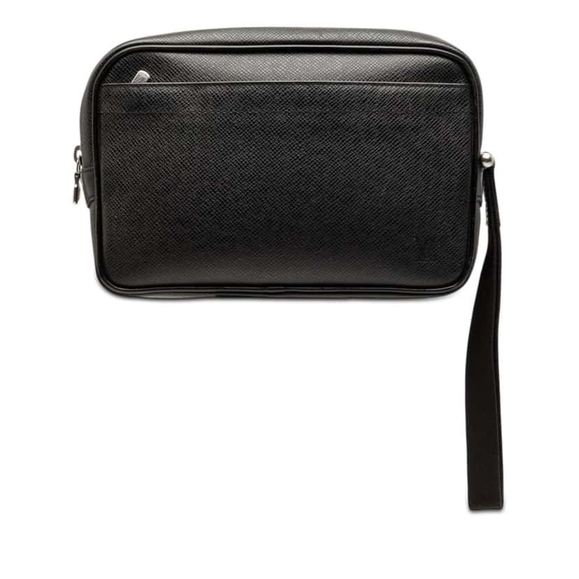 Louis Vuitton Taiga Pochette Kaluga Black Leather Very good condition - Front View
