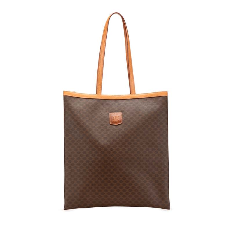 Celine Macadam Coated Canvas Tote Brown Very good condition - Front View
