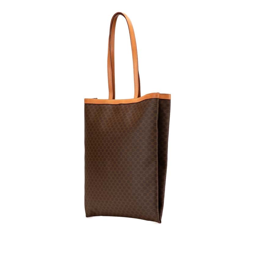 Celine Macadam Coated Canvas Tote Brown Very good condition - Back View
