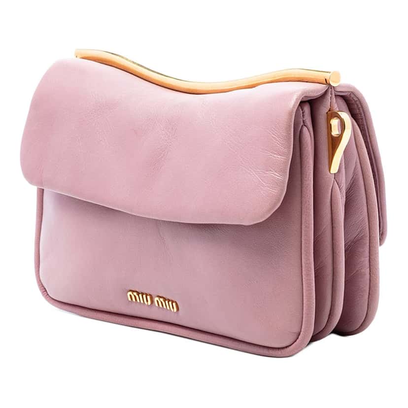 Miu Miu Leather Frame Chain Crossbody Pink Leather Very good condition - Back View