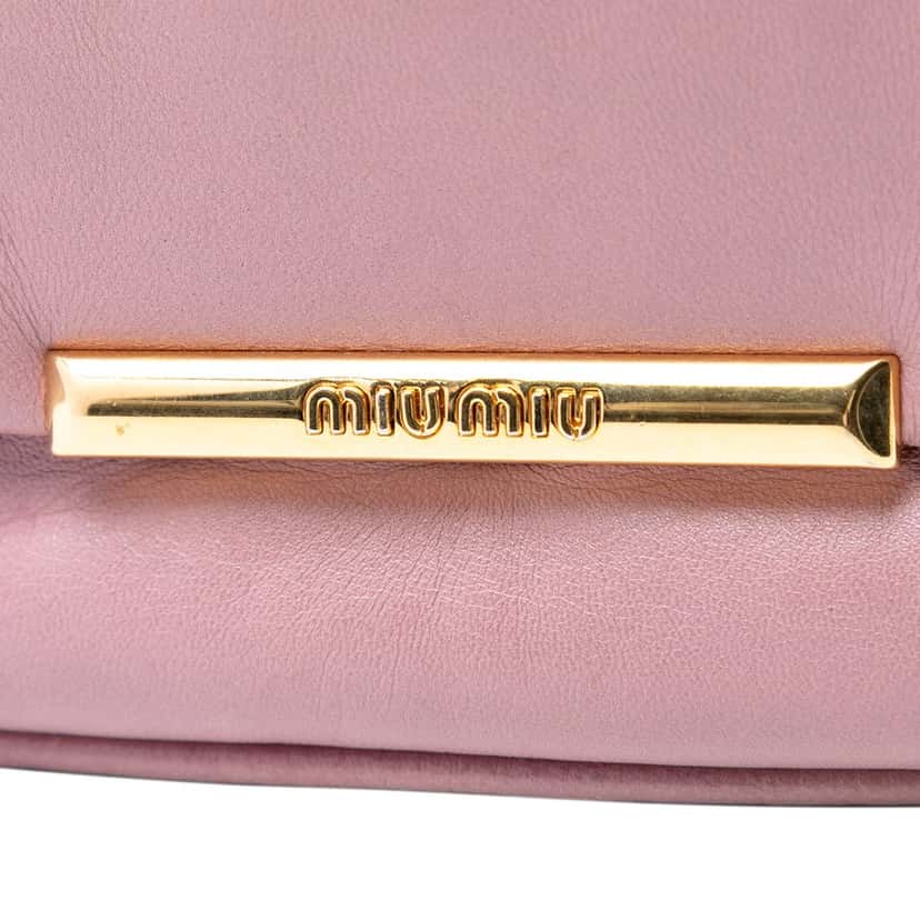 Miu Miu Leather Frame Chain Crossbody Pink Leather Very good condition - Box View