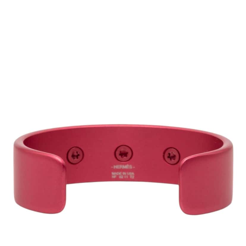 Hermès Aluminum Collier de Chien Medor Sunset Bracelet T2 Pink Metal Very good condition - Inside View