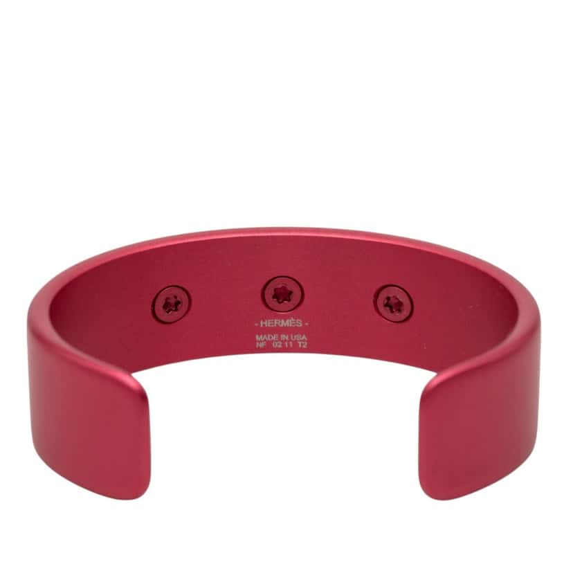 Hermès Aluminum Collier de Chien Medor Sunset Bracelet T2 Pink Metal Very good condition - Model View