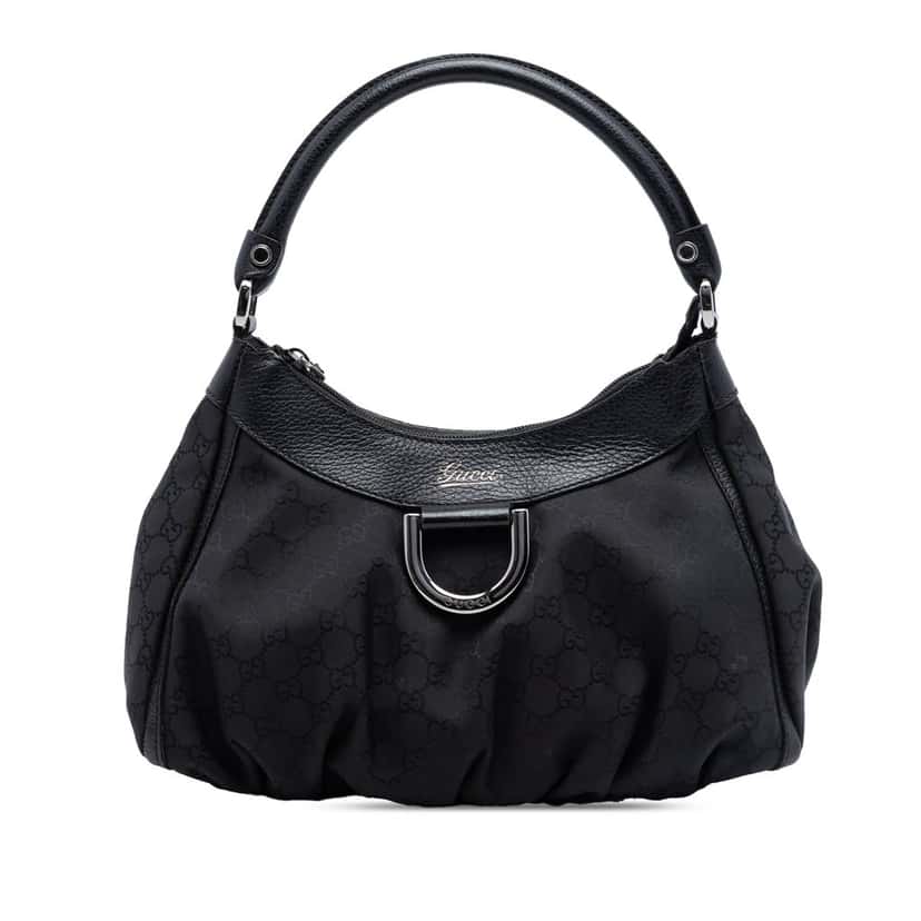 Gucci GG Canvas Abbey D Ring Shoulder Bag Black Very good condition - Front View